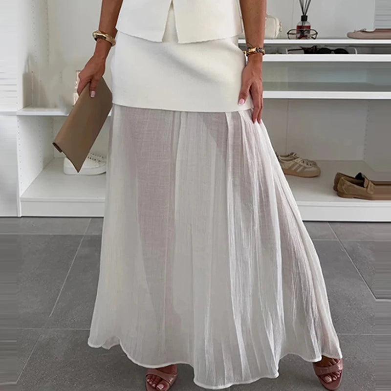 Women’s Elegant Patchwork Knitted Two‑Piece Dress Set