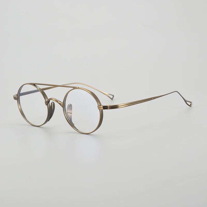 Vintage Pure Titanium Eyeglasses Frame Men Retro Round Pilot Glasses Frame Women Japan Luxury Brand Designer Small Face Eyewear