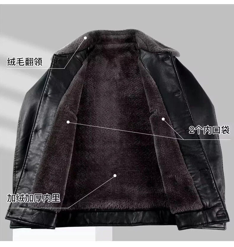 Genuine Sheepskin Leather Fur Jacket