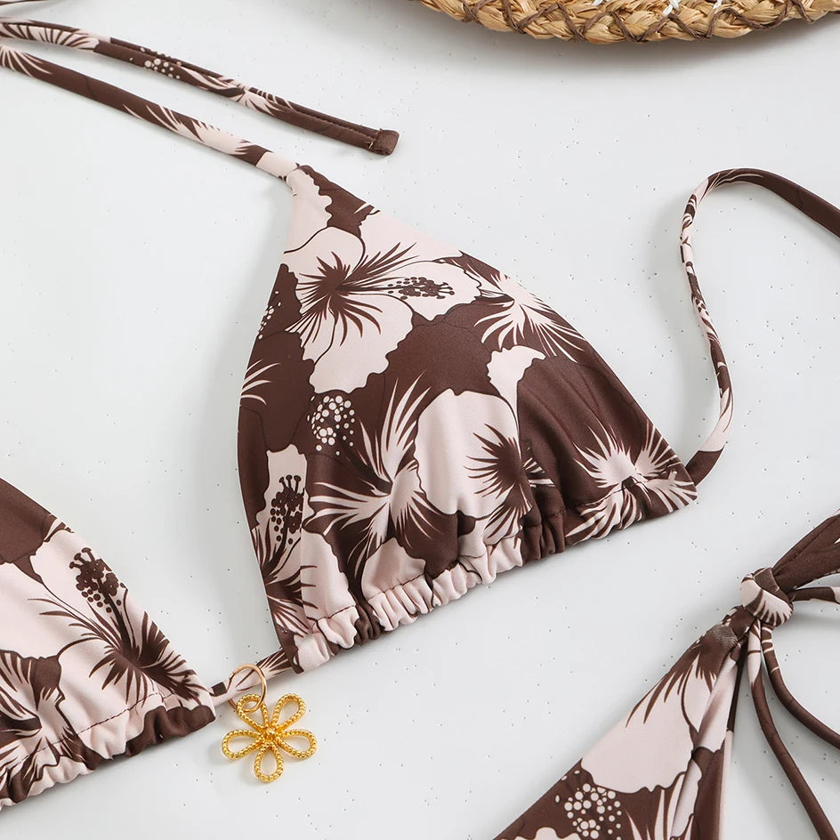 Trendy Two‑Piece Thong Swimsuit