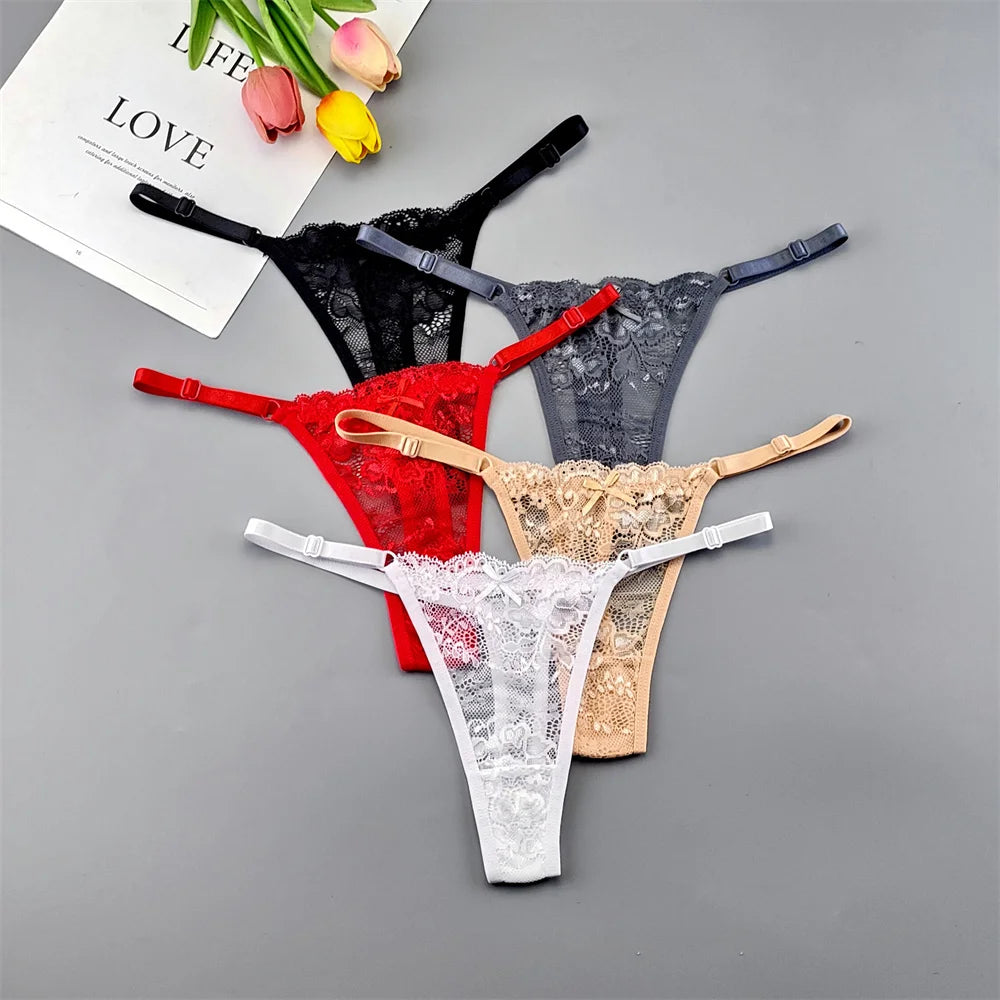 5‑Pack Lace Adjustable Thongs