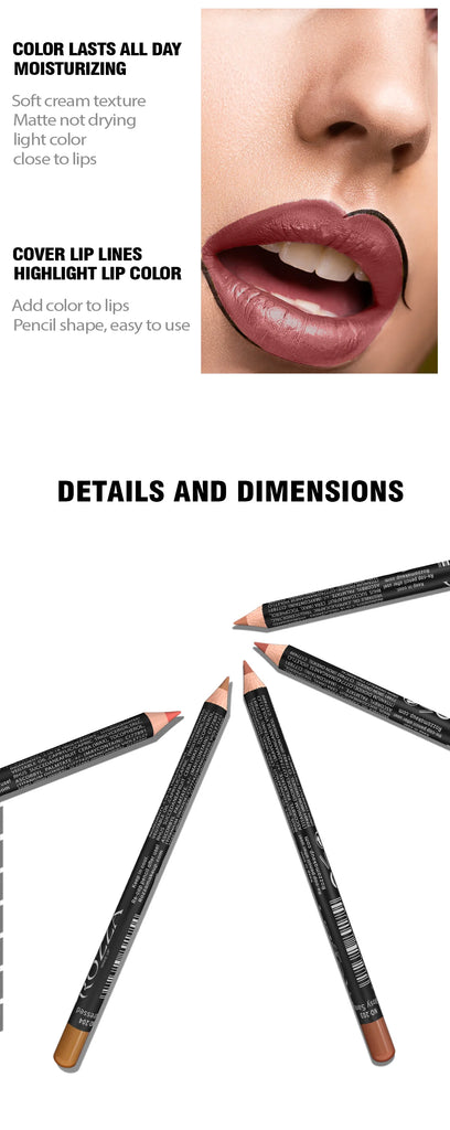 14‑Color Nude Matte Lip Liner Pencil – Long‑Lasting, Waterproof & High‑Pigment Slim Lip Pencil