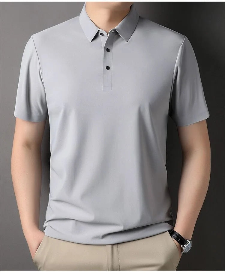 Ice Silk Short‑Sleeve Polo Shirt
