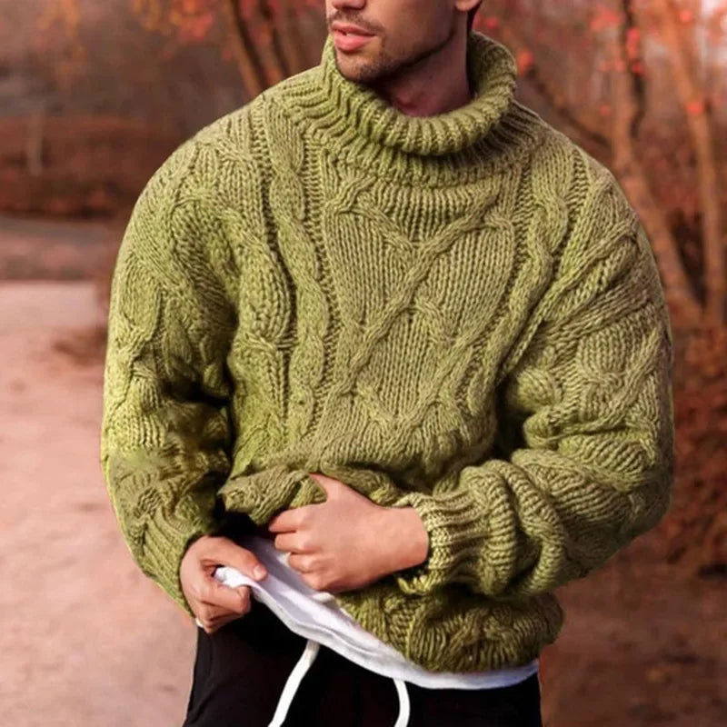 Knitted Polo Turtleneck Sweater