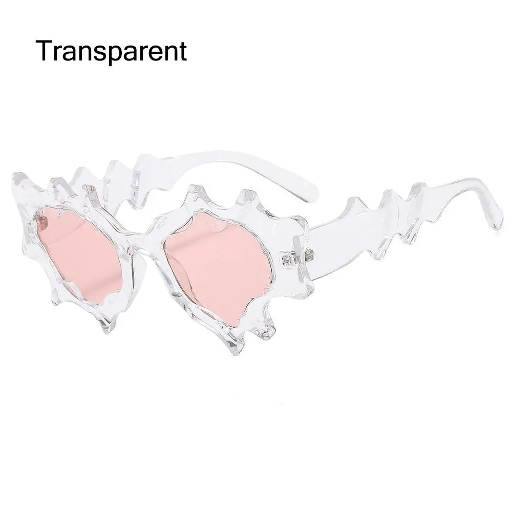 Fashion Wave Shape Women Sunglasses 2024 New Stylish Irregular Candy Color Eyewear Trendy Brand Design Outdoor Travelling Shades