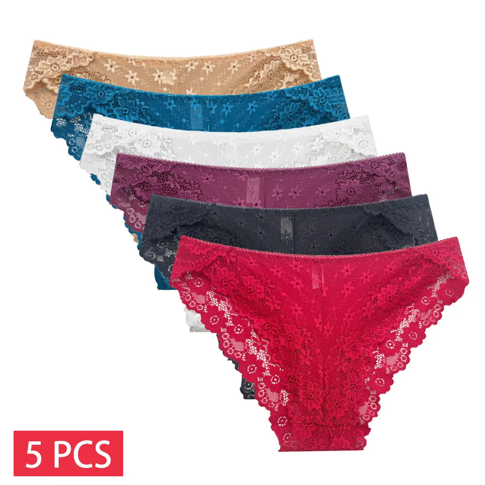 5‑Pack Lace Floral Panties