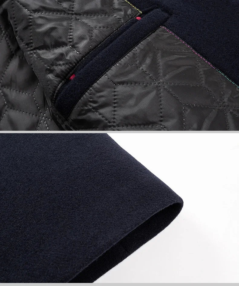TFETTERS Brand Trench Coat Korean Fashion Business Casual Stand Collar Long Jackets for Men 2026 Autumn Windbreaker Winter Coats