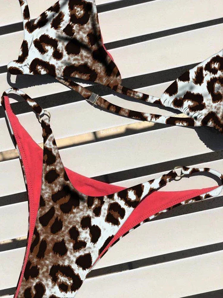 High‑Cut Micro Leopard Bikini