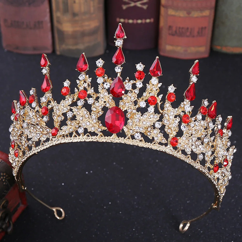 Baroque Crystal Tiaras And Crowns Rhinestone Prom Diadem Crown For Women Bridal Wedding Hair Accessories Jewelry Crown Tiara