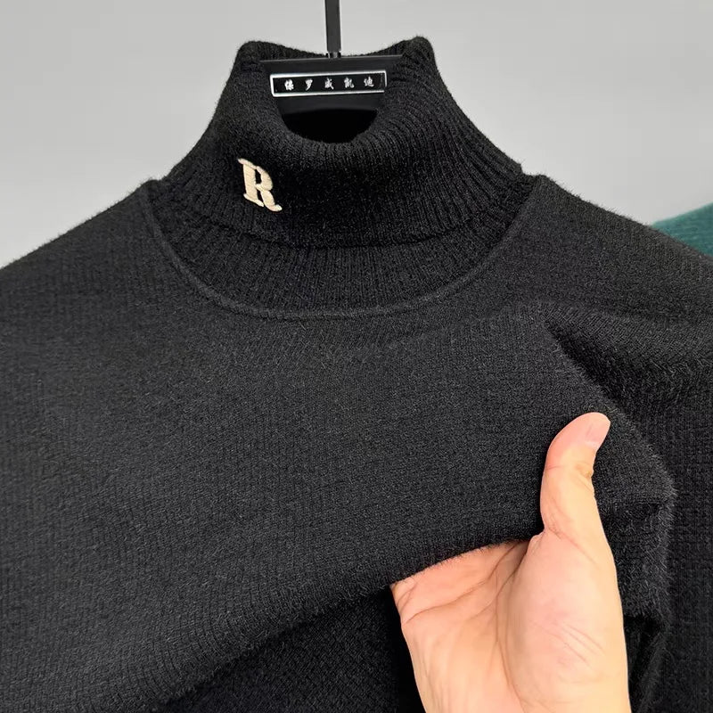Luxury Embroidered High‑Neck Sweater