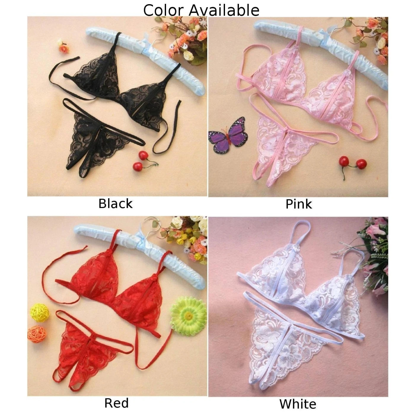 See‑Through Bra & G‑String Set