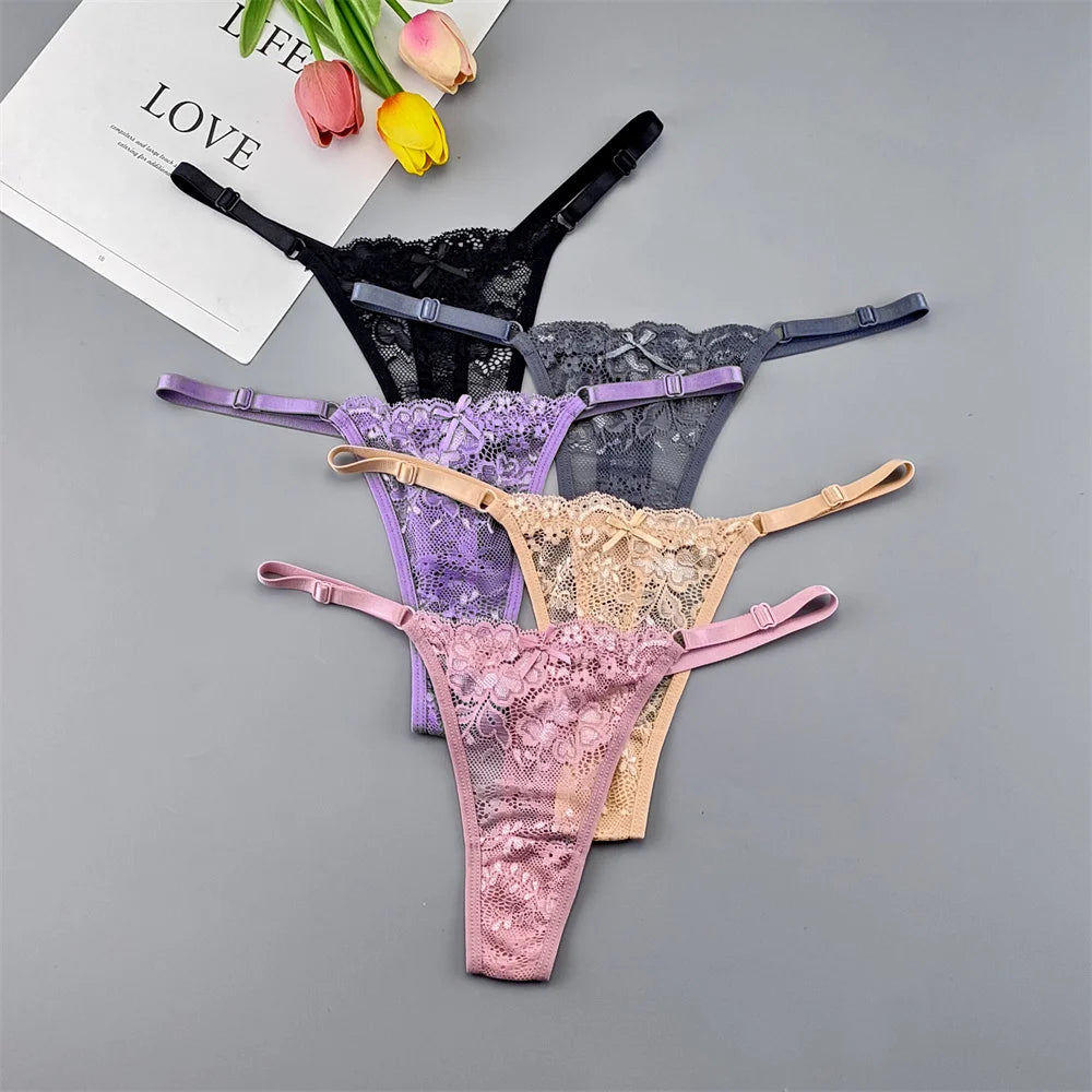 5‑Pack Lace Adjustable Thongs