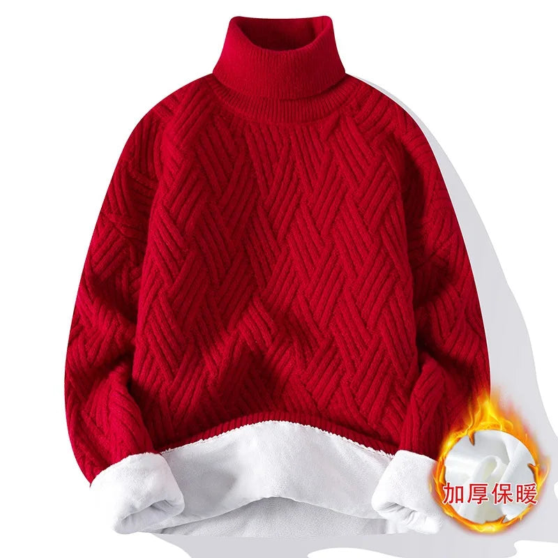 Men’s Winter Fleece Turtleneck Sweater