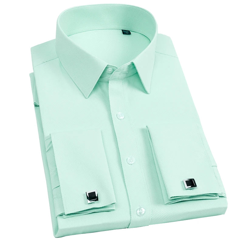 Slim‑Fit French Cuff Tuxedo Dress Shirt