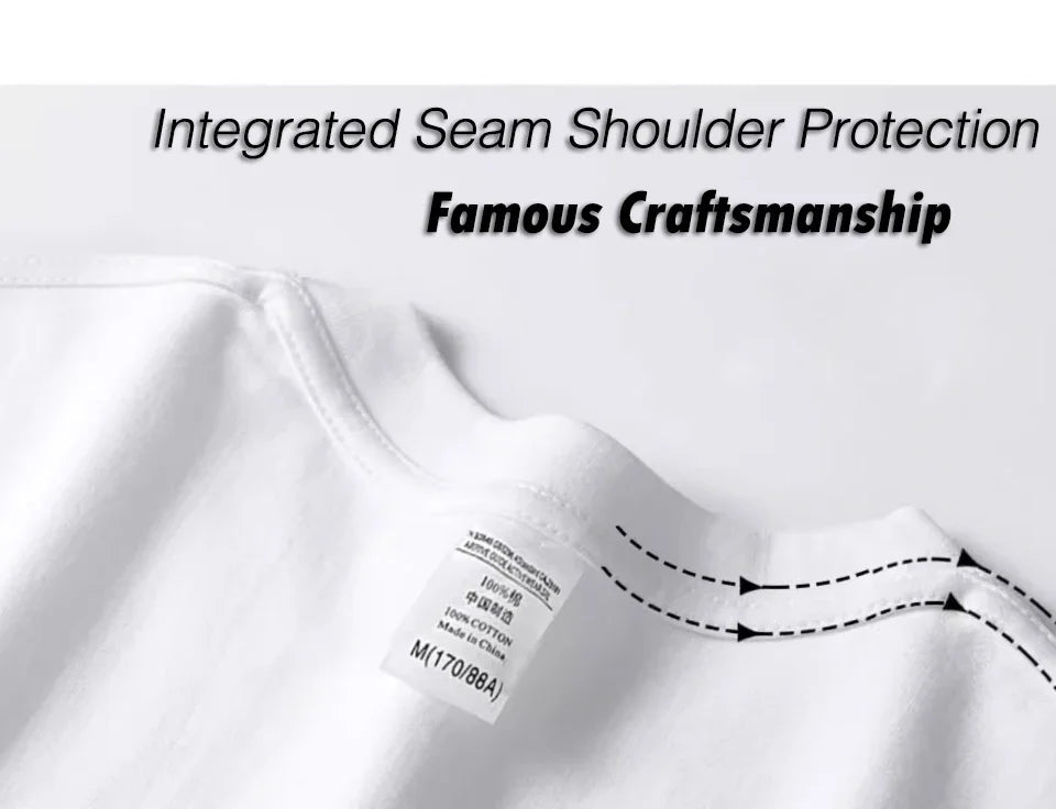 100% Cotton Men’s T‑Shirt | High‑End Breathable Summer Casual Round Neck Tee