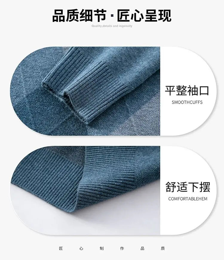 Men’s Autumn Winter Half‑Turtleneck Sweater