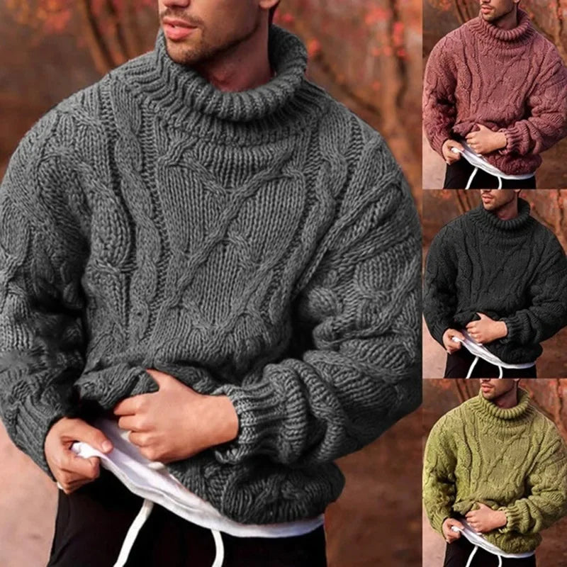 Knitted Polo Turtleneck Sweater