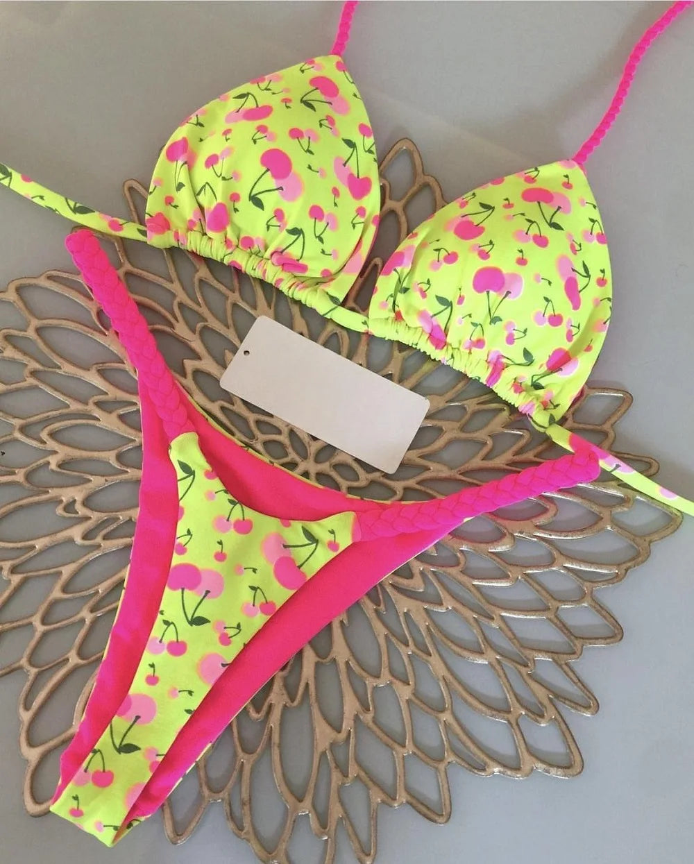 Zebra Print High‑Waist Brazilian Bikini