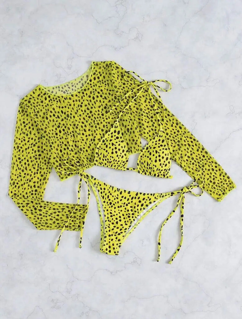 Leopard Halter Triangle Bikini 2025 Women & Tops Swimwear Female String Swimsuit Beachwear Bathing Swimming Swim Suit Beachwear