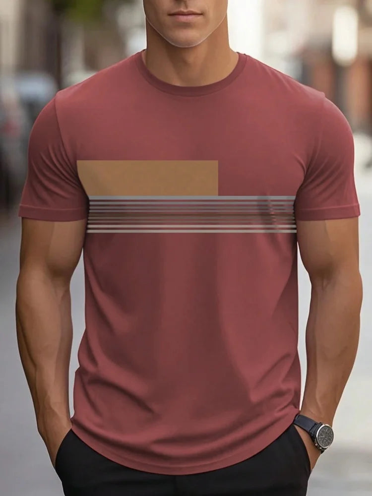 Men’s Oversized Letter‑Print T‑Shirt – Summer Loose Fit Sports Casual Short Sleeve Top