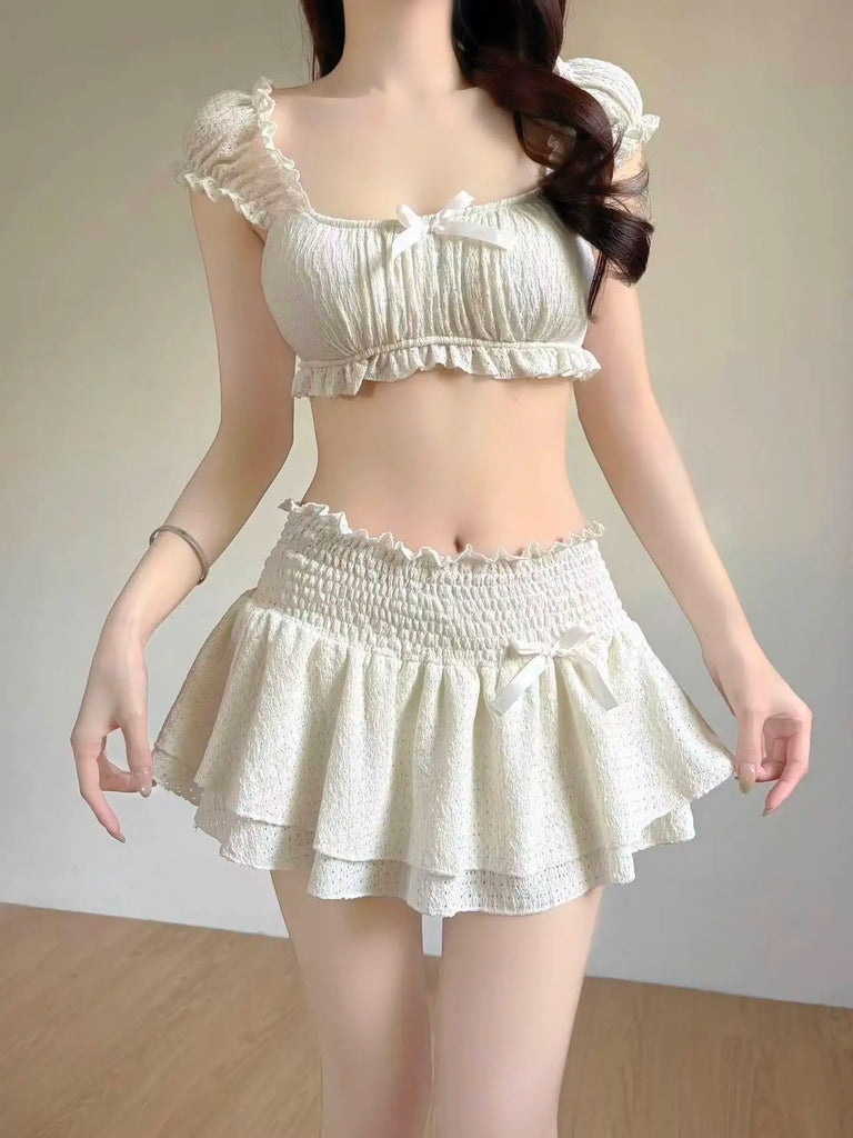 Swimwear Beach Style Bikinis Beachwear Bathing Sexy Lace-up Splicing Vintage Y2k Bikini Sets Holidays Swimsuit Women