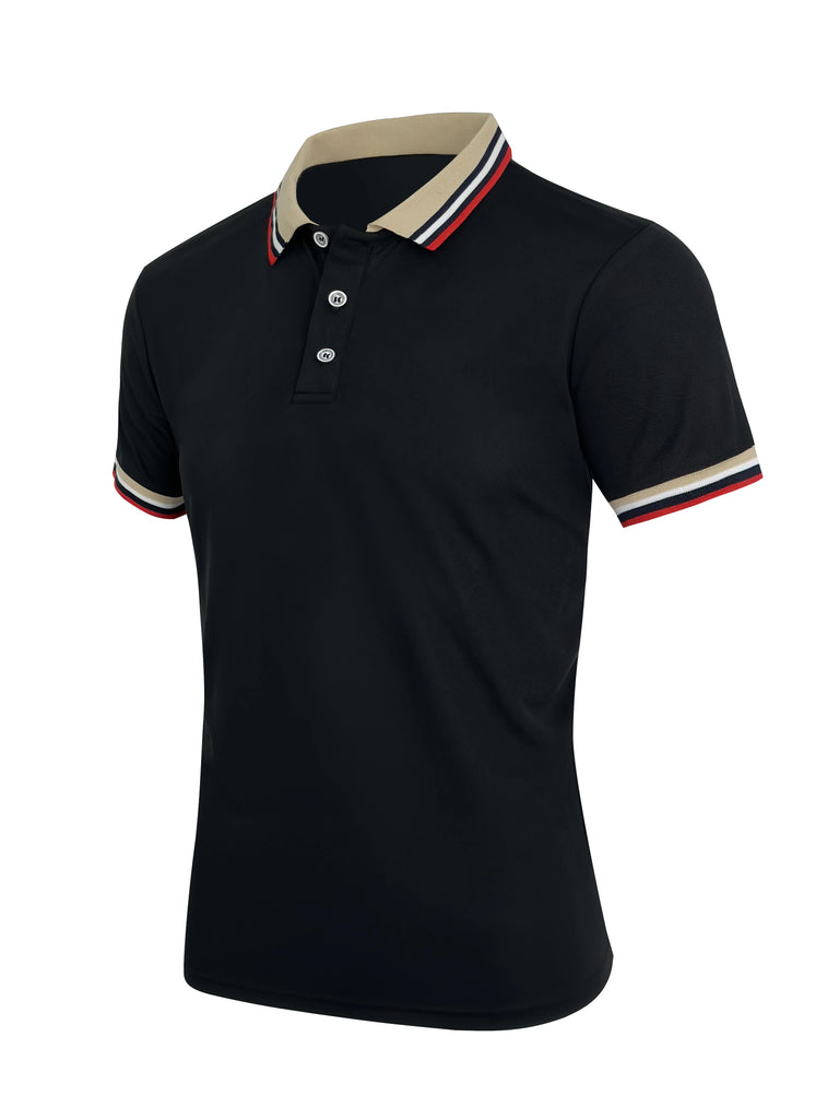 Men’s Summer Cotton Polo Shirt – Breathable Solid/Striped Short‑Sleeve Business‑Casual Top