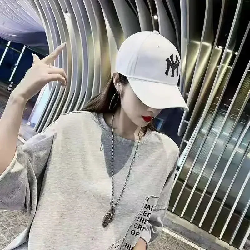 Trendy Embroidered Letter Baseball Cap Korean Fashion Summer Sun Hat Adjustable for Women Men Outdoor Casual Wear