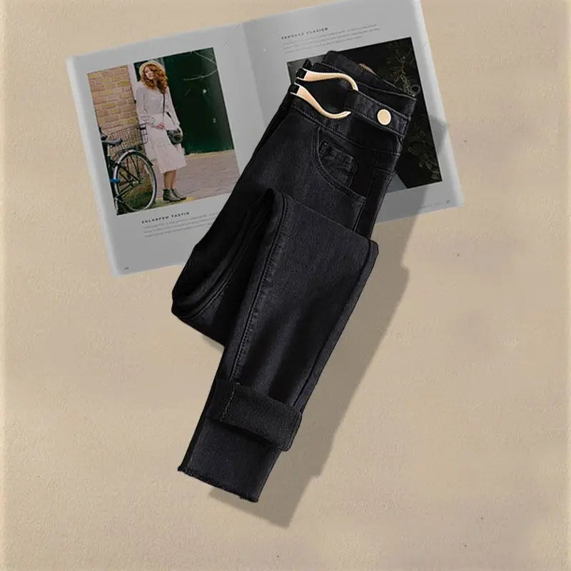 Women Spring/Summer New Matching Set 2025 Korean Elegant Striped Shirt Top+Jeans Two Piece Female Loose Blouse Denim Pants Suit