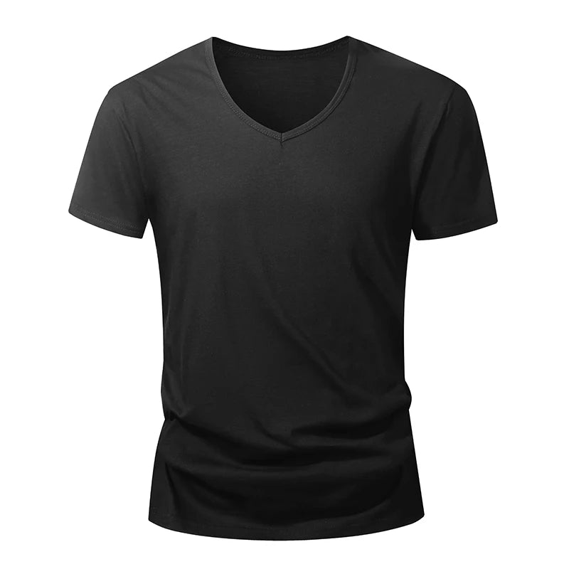 Men’s 100% Cotton T‑Shirt – Soft High‑Quality Summer Short‑Sleeve Tee (Black/White Casual Top)