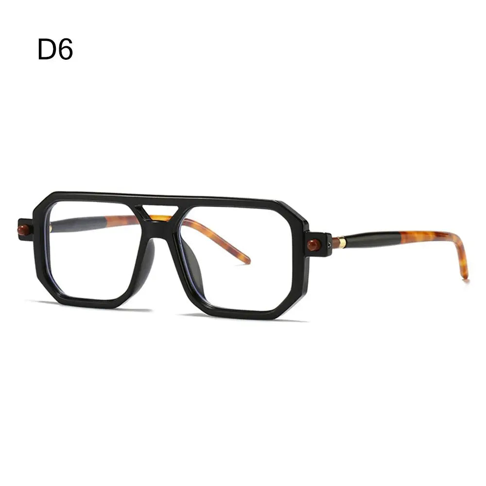 Retro Double Bridge Women Sunglasses Fashion Leopard Irregular Square Sun Glasses Men Trendy Street Wear Shades UV400 Eyewear