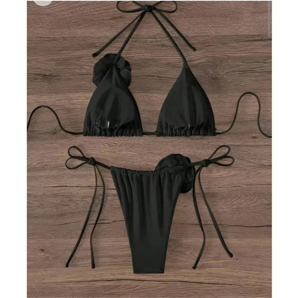 Rose Flower Brazilian Bikini