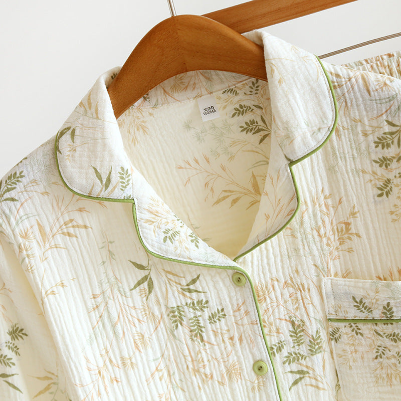 crepe long‑sleeve pajama set