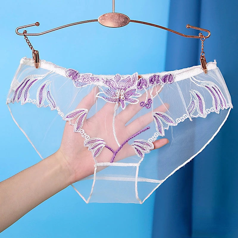 Ultra‑Thin Low‑Waist Embroidered Panties