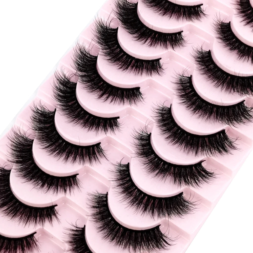 HBZGTLAD New 10 Pairs Natural False Eyelashes Fake Lashes Long Makeup 3d Mink Lashes Extension Eyelash Mink Eyelashes for Beauty