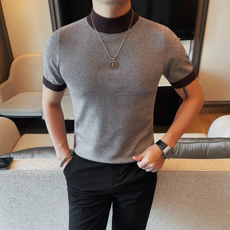 Men’s Turtleneck Short‑Sleeve Sweater