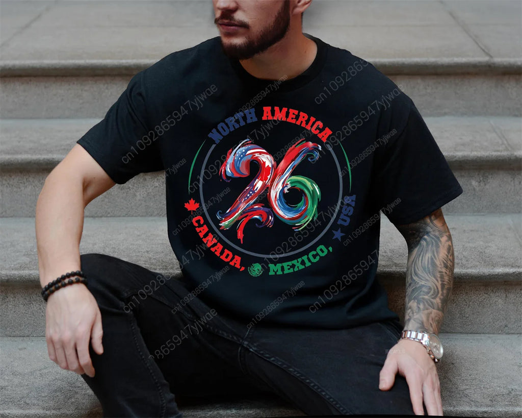 2026 North America Soccer Tee — America Mexico Canada Host Cities Map | Unisex Fan Shirt