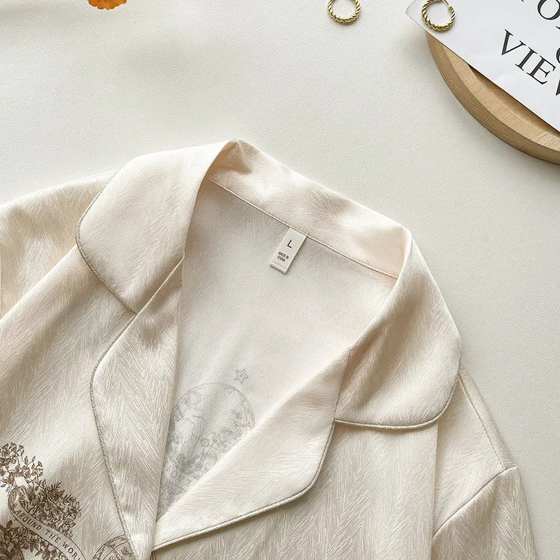 Butterfly Ice Silk Pajama Set