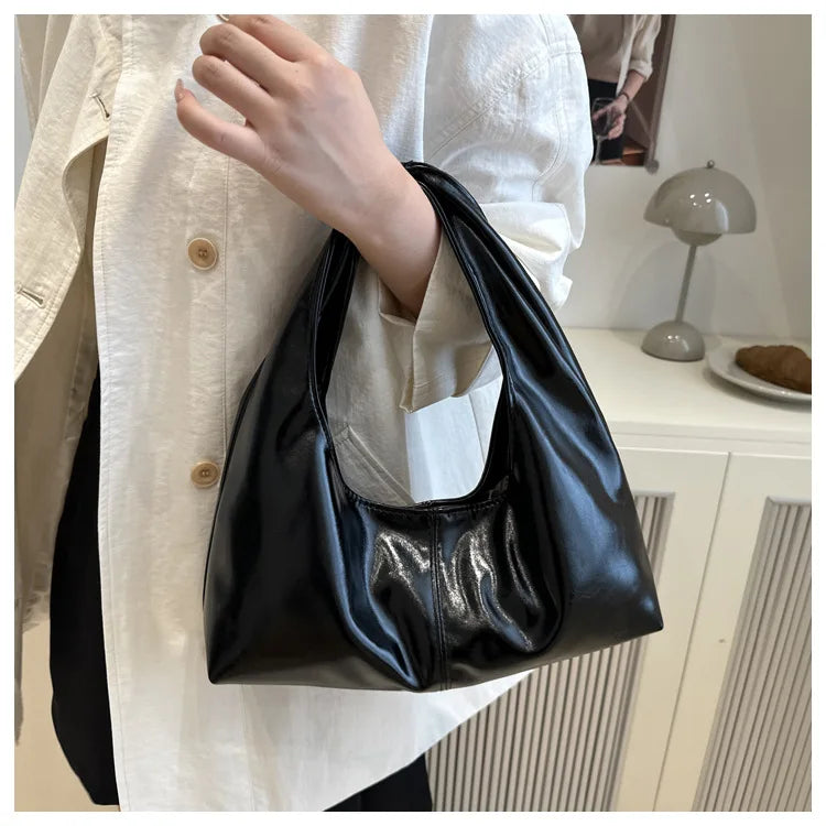 Fashion Leather Underarm Bags Women Temperament Clutch Handbags Shoulder Bag Ladies Trendy Simple Female Vintage Totes Hobos Bag