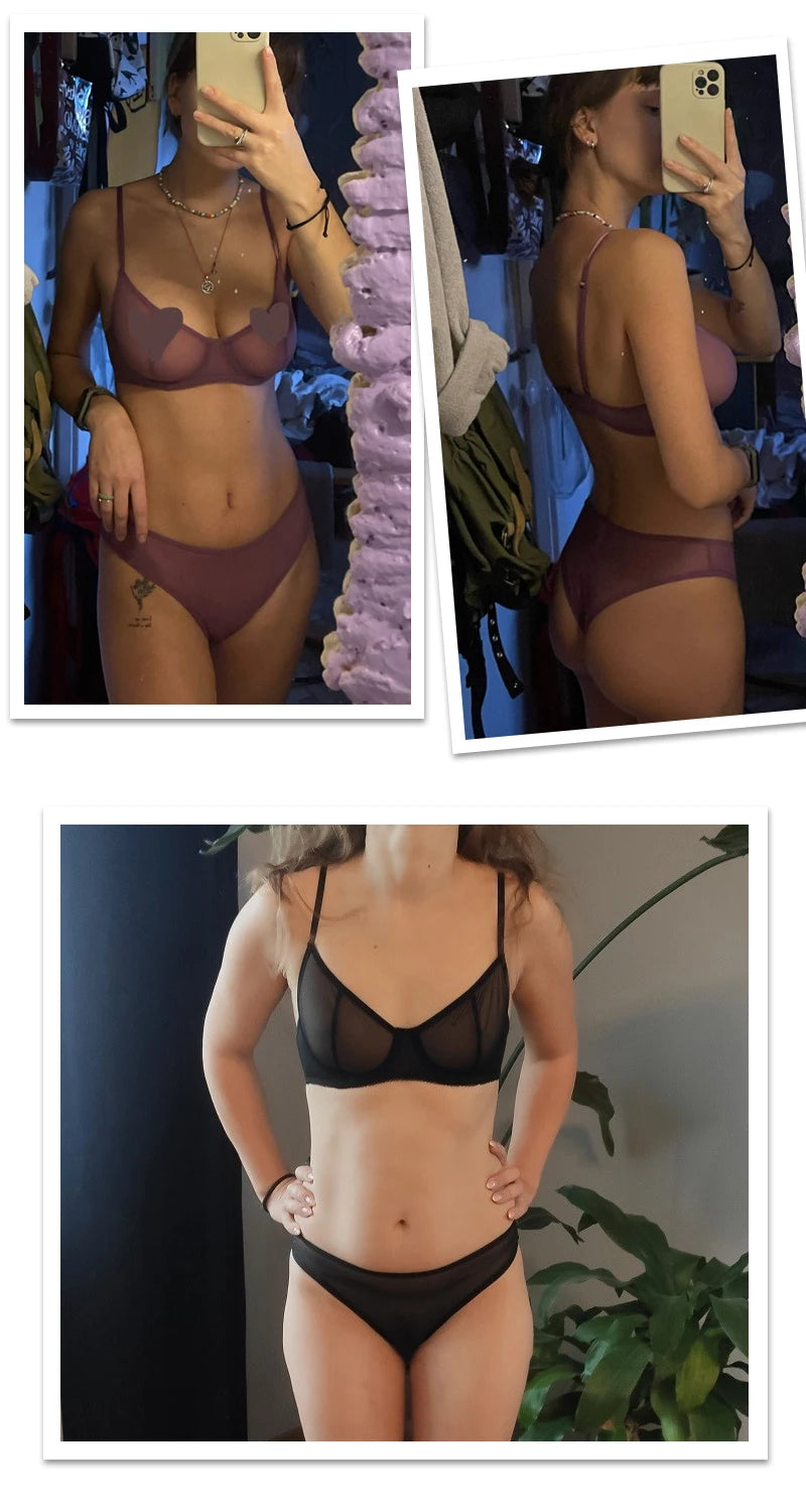 Transparent Seamless Bra Set