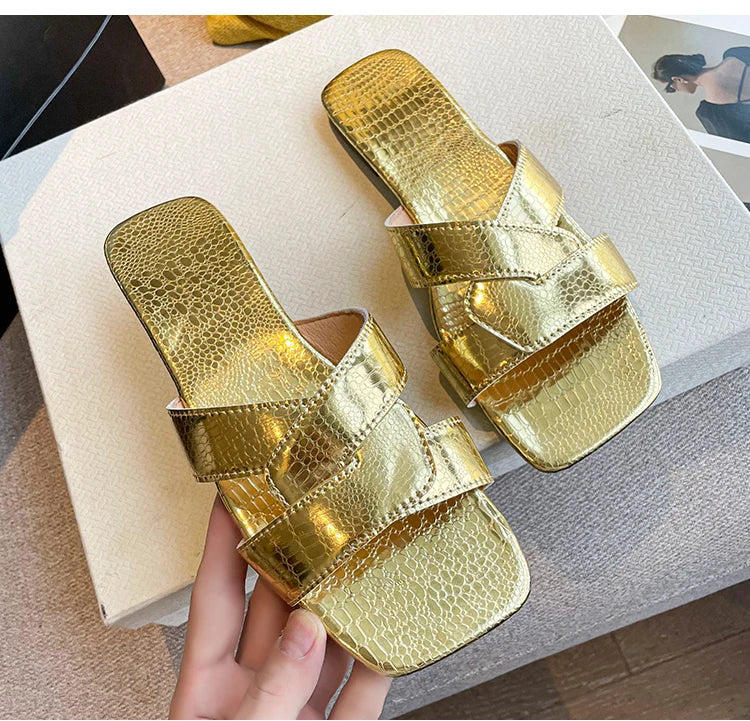2025 Summer Women Slippers Cute Butterfly-Knot Casual Sandals Lady Slides Flats Slip-On Women Shoes for Women Zapatillas Mujer