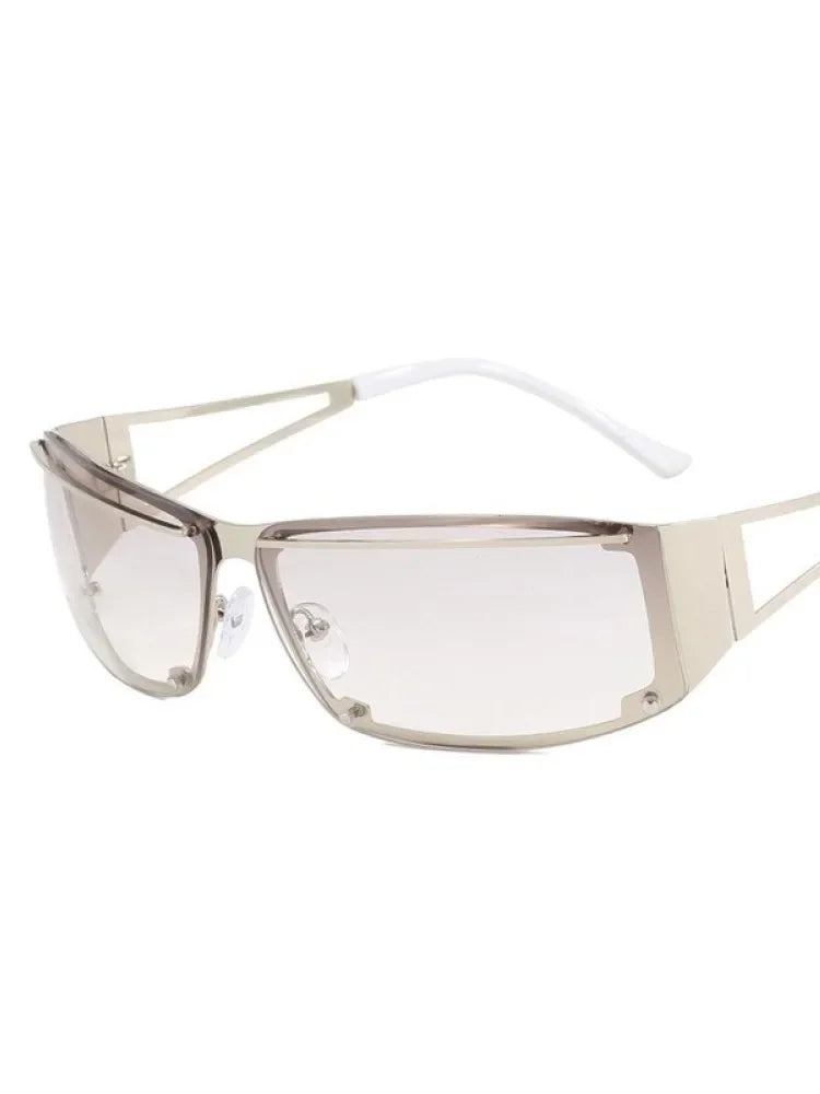 Steam Punk Sunglasses Men Fashion Brand Designer Y2k Gradient Goggle Sun Glasses Men Shades for Women Eyewear Mirror Eyeglasses