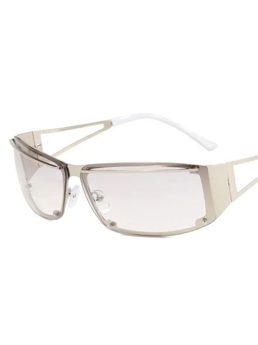 Steam Punk Sunglasses Men Fashion Brand Designer Y2k Gradient Goggle Sun Glasses Men Shades for Women Eyewear Mirror Eyeglasses