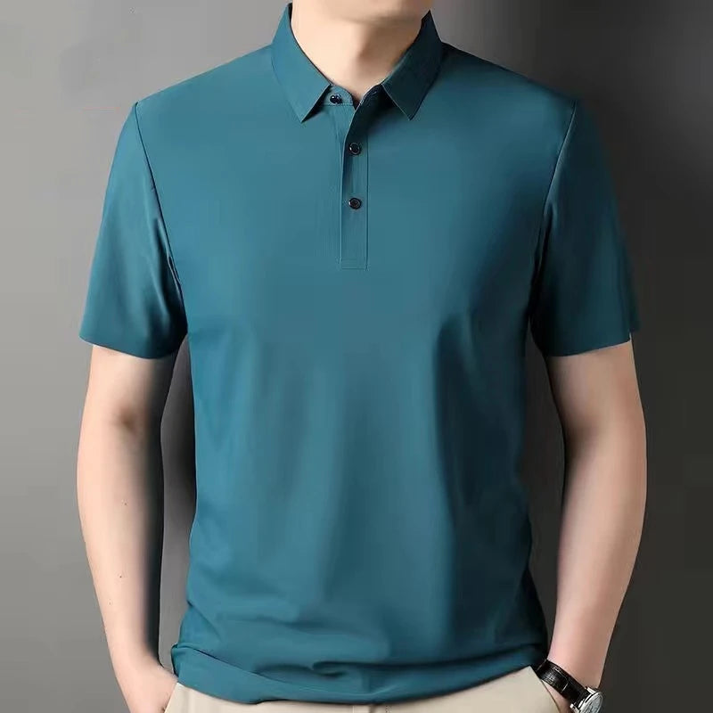 Ice Silk Short‑Sleeve Polo Shirt