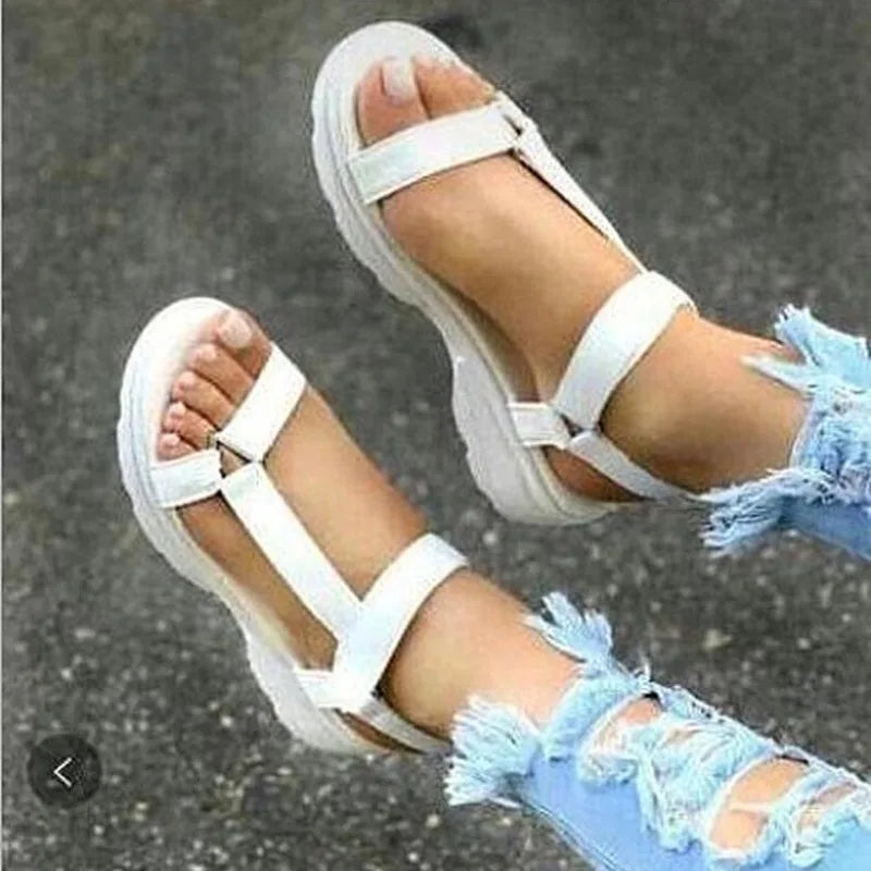 Women's Sandals Fashion Casual Round Toe Flat Shoes Colorful Platform Comfort Roman Sandy Beach Sandals Feminina zapatos mujer
