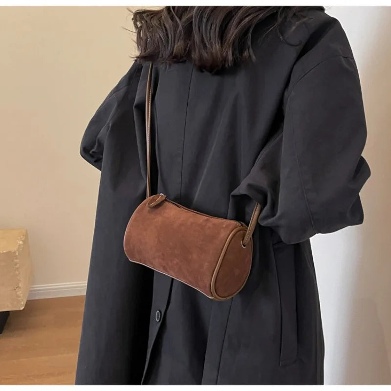 Fashionable Retro Mini PU Leather Shoulder Bags for Women Bucket Crossbody Bag 2026 Winter Luxury Designer Purses and Handbags