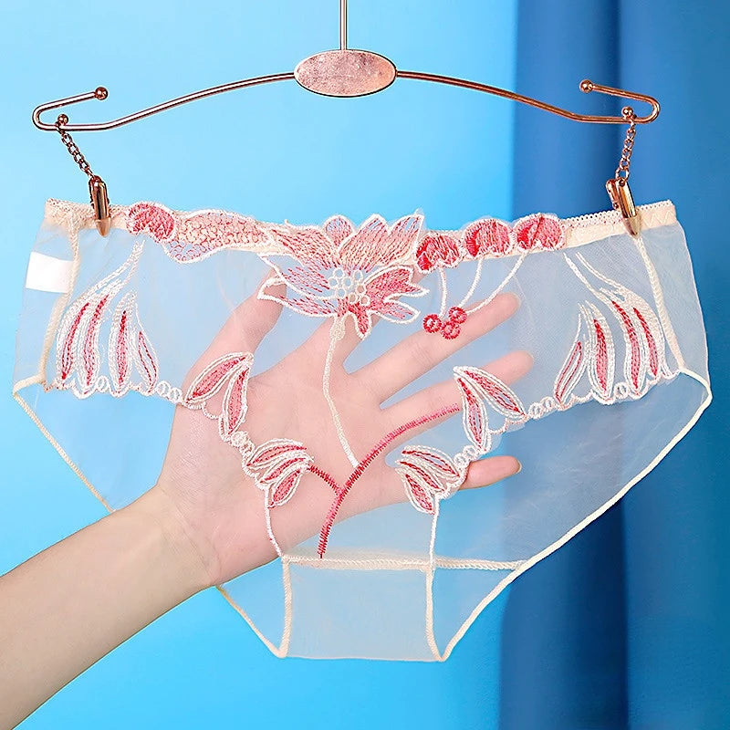 Ultra‑Thin Low‑Waist Embroidered Panties