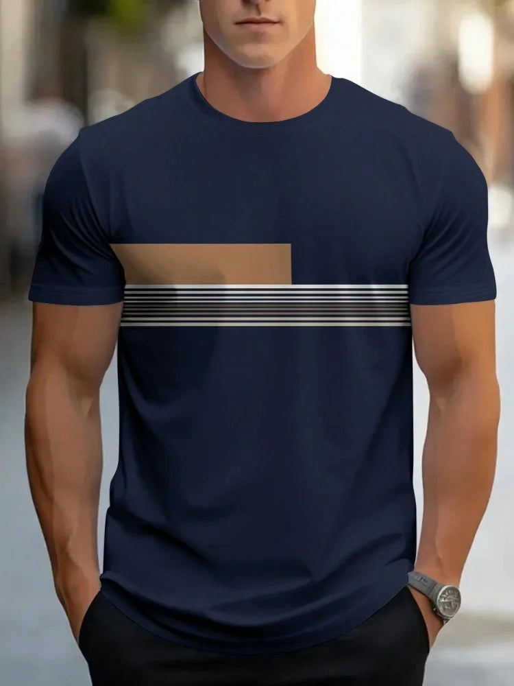 Men’s Oversized Letter‑Print T‑Shirt – Summer Loose Fit Sports Casual Short Sleeve Top