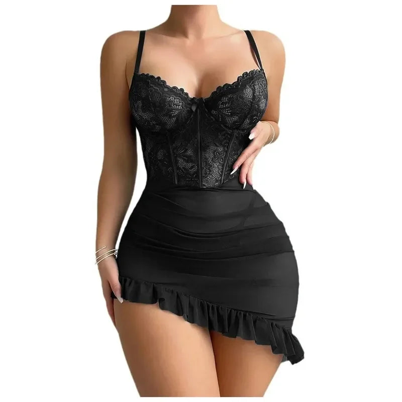 Transparent Lace Underwire Lingerie Set