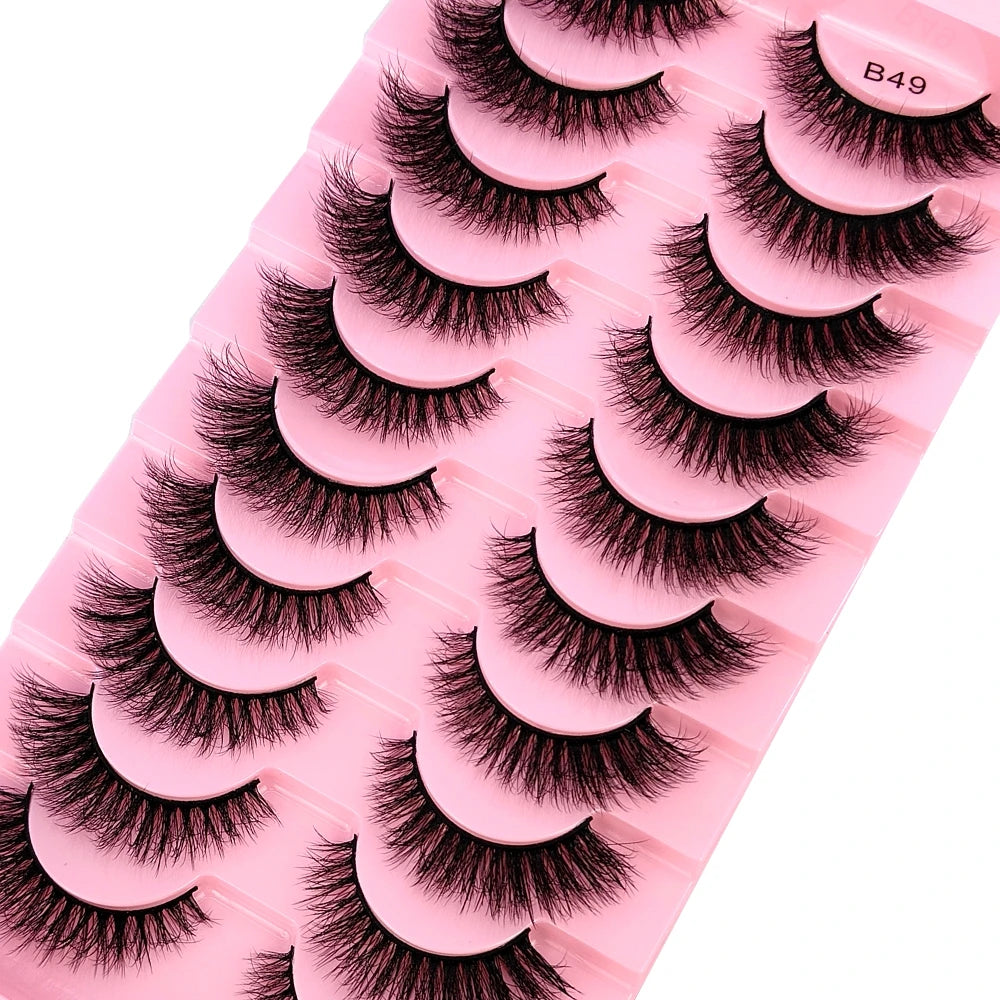 HBZGTLAD New 10 Pairs Natural False Eyelashes Fake Lashes Long Makeup 3d Mink Lashes Extension Eyelash Mink Eyelashes for Beauty