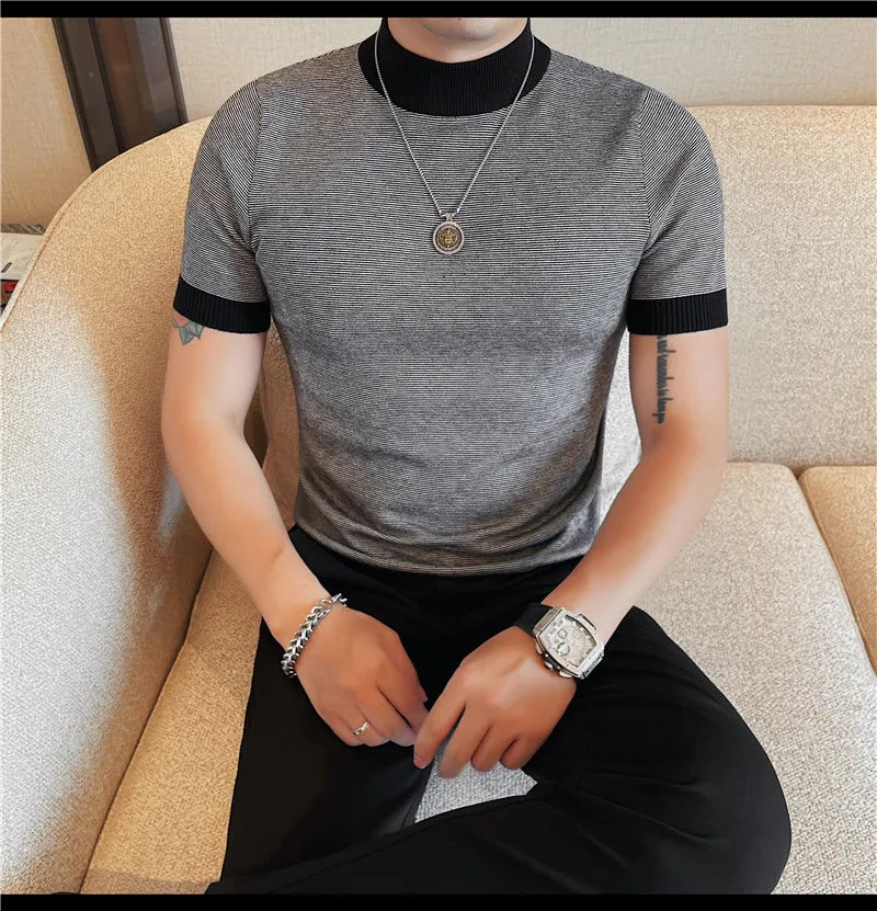 Men’s Turtleneck Short‑Sleeve Sweater